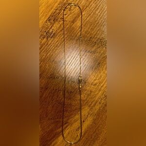 Fossil 14k Gold Plated Herringbone Chain Necklace- 14”- 16”